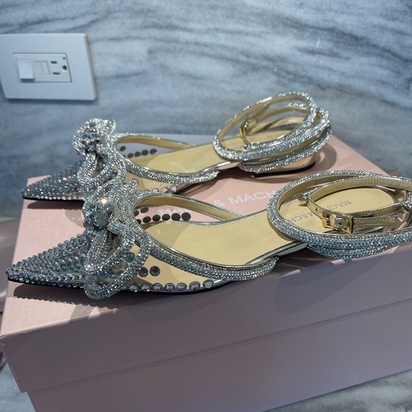 MACH & MACH Double Bow PVC Crystal Rays Flats (15mm) NIB size 38 - Picture 4 of 12